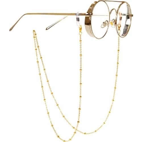 Chain Gold Beads Sunglasses Chain Fashion Eye Glasses Sunglasses Spectacles Chain Holder Cord Lanyard Necklace Reading Glasses