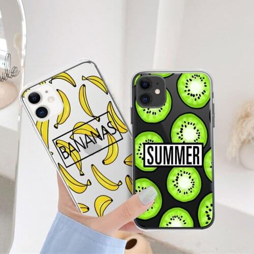 Moskado Fruit Cartoon Clear Phone Case For iPhone 12 Mini Pro Max 11 Pro Max X XR XS Max 7 8 6s Plus SE 2020 Soft TPU Back Cover