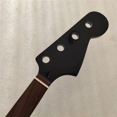 Fretless Maple 20 Frets Bass Guitar Neck Part 4 String Rosewood Fingerboard Black Gloss
