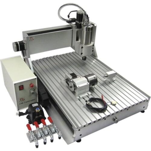 Newest 3D CNC Router 6090 with 1.5KW water coolde spindle 4 axis metal carving cnc milling machine