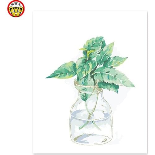 Painting by numbers art paint by number European style simple hand-painted Nordic modern small fresh decorative in the cup