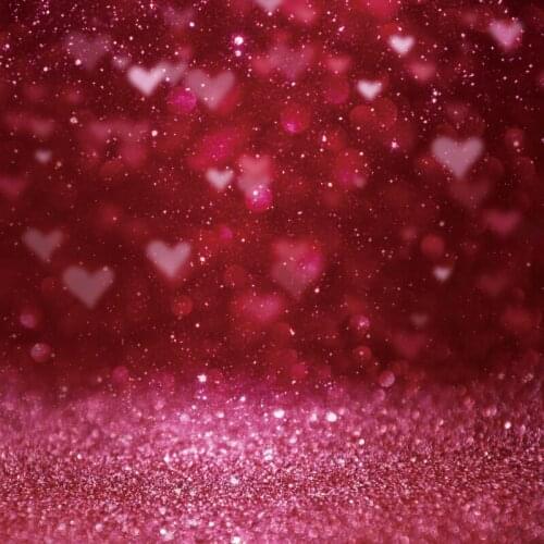 Laeacco Red Love Heart Light Bokeh Polka Dots Valentines Day Dreamy Pattern Photographic Background Photo Backdrop Photo Studio