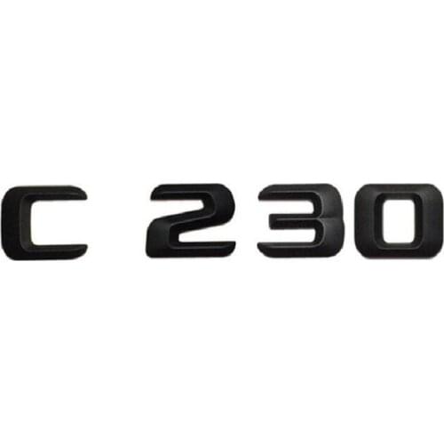 Matt Black " C 230 " Car Trunk Rear Letters Words Number Badge Emblem Decal Sticker for Mercedes Benz C Class C230
