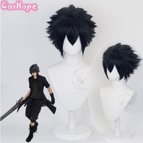 Noctis Cosplay Final Fantasy Cosplay Men Short Dark Blue Wig Cosplay Anime Cosplay Wig Heat Resistant Synthetic Wigs