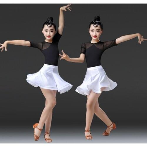 Latin Dance Practice Dress Summer Children Ballroom Dance Costumes Competition Performance Dress Salsa Rumba Cha Cha Dancewear