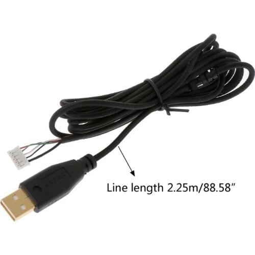 Gold Plated Durable Nylon Braided Line USB Mouse Cable Replacement Wire for razer Deathadder 2013 6400DPI Gaming Mouse