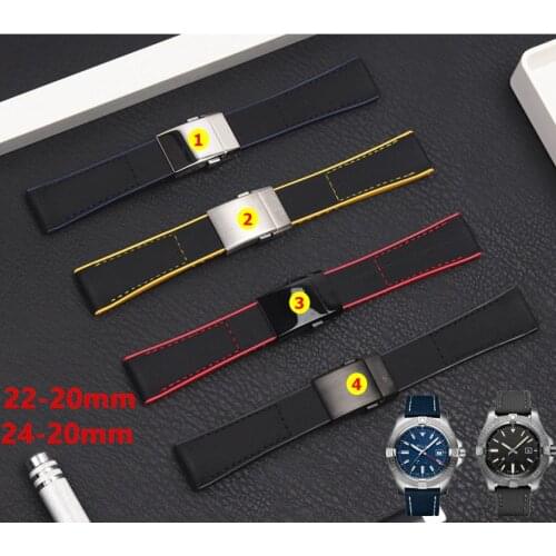 Nylon Watch Band Watchband black red For Breitling strap for NAVITIMER WORLD Avenger/navitimer belt 22mm 24mm folding buckle