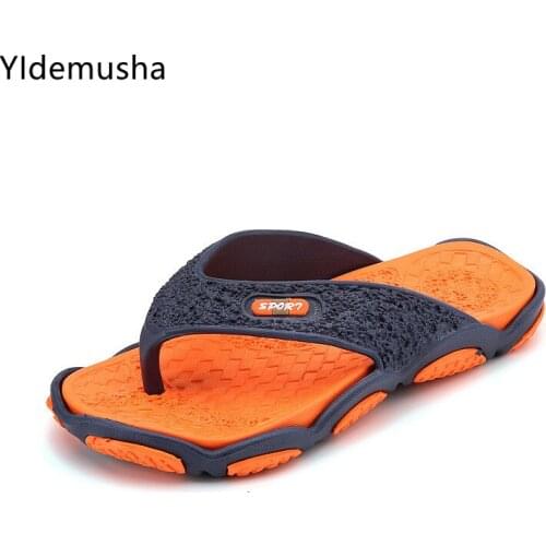 New High quality Non-slip Big Size Flip Flops Men Summer Beach Slippers Men Brand Fashion Breathable Casual Men Black Slippers