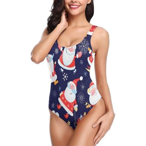 One-Piece Swimsuit 2021 Sexy Swimsuits Slimming For Women Teen Girls Christmas Funny Santa Cartoon Swimsuit bathing suit women