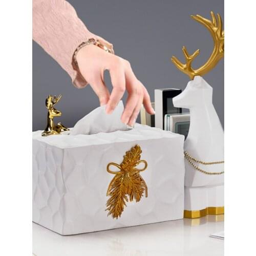 Nordic Modern Simple Tissue Box Luxury Large Rectangle Tissue Box Storage White Multifunctional Vloeipapi Home Decoration AE50ZJ