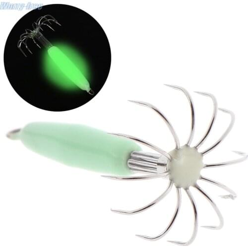Luminous Squid Lure Hook Fish Hook Vivid Lifelike Simulation Squid Hook Fishing Tackle Lures Squid Jig Lures With Hook