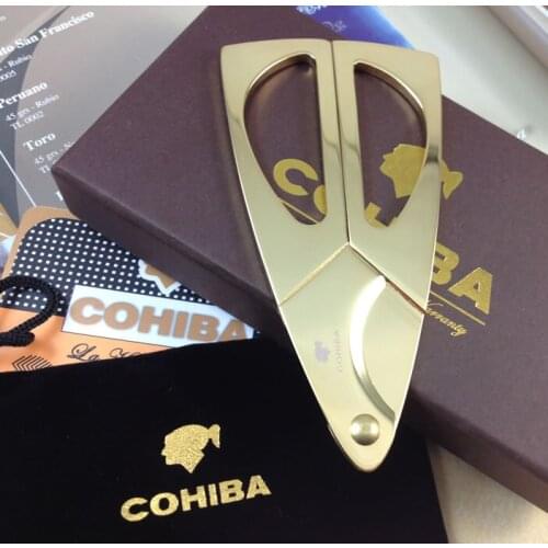 High quality Zinc alloy cigar scissors portable cigar cutter metal double blade knife pocket Cigarette accessories tool