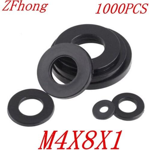 1000PCS M4*8*1 4mm Black flat nylon Washer