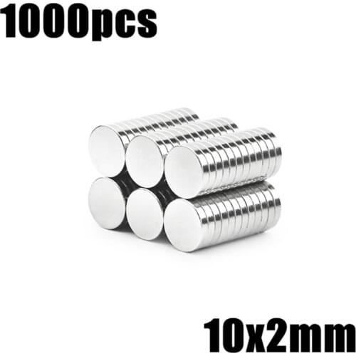 1500pcs 10 M m x2 M m super Strong Round Neodymium Magnets Rare Earth