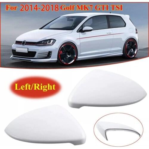 2X for - Golf 7 MK7 - TSI 2014 2015 2016 17 2018 Front White Rearview Side Wing Mirror Cap Cover 5G0857538E