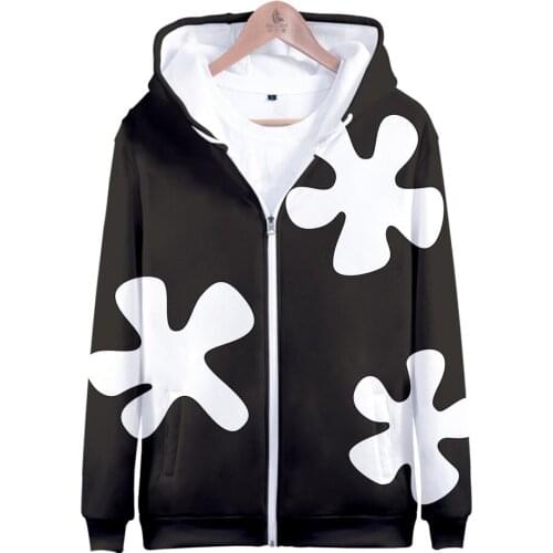 2021 Fashion Sweatshirt Men Women Patrick Star Cartoon Children 3-14 Years Old Patrick Star Zip Hoodie Black Long Sleeve Jacket