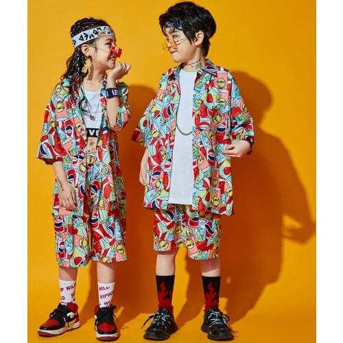 2021 Girls Jazz Dance Costumes Children Hip Hop Dance Costumes Kids Stage Outfits Performance Clothing Boys Street Wear DQS4967
