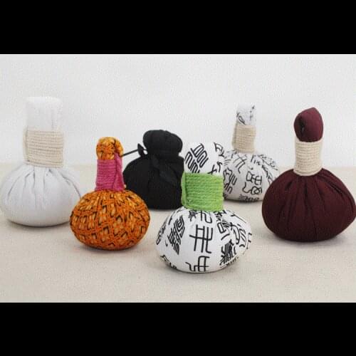 3 pcs Thai type Aromatherapy herbal medicine massage ball Sunburn wormwood medicine bag roll whack pack incense