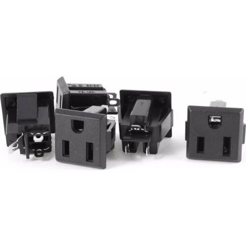 5 Pcs AC 125 15A Power Connector 3 Terminals to US 3 Pin Socket