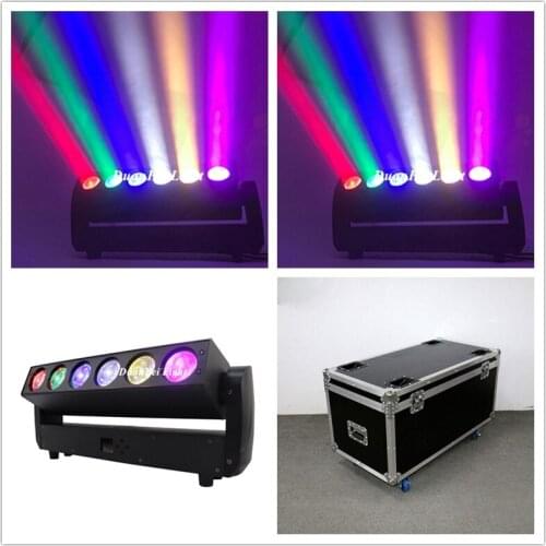 6pcs 2019 new bar pixel led movinghead rgbw 6x40w 4in1 led moving head wash zoom lyre disco bar rgbw with flycase