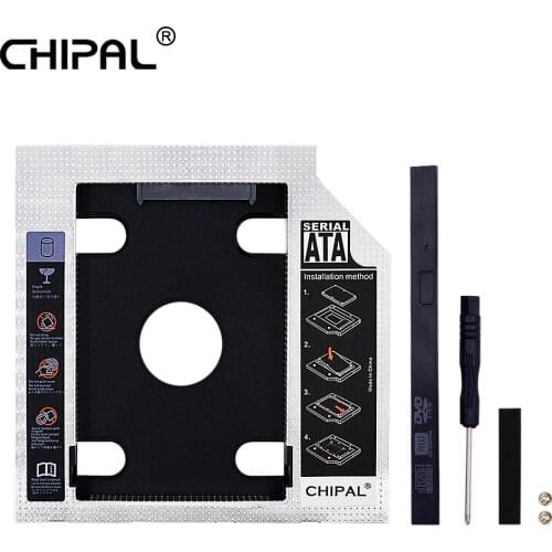 CHIPAL New Aluminum Plastic 9.5mm/12.7mm 2nd Hdd Caddy SATA 3.0 Adapter For 2.5" SSD Case Hard Disk Enclosure Optibay For Laptop
