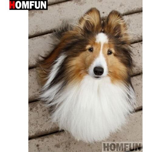 HOMFUN Full Square/Round Drill 5D DIY Diamond Painting "Animal dog" Embroidery Cross Stitch 5D Home Decor Gift A16201