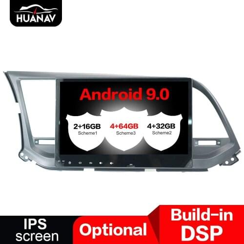 DSP Android 9.0 Car GPS Navigation Car DVD Player For Hyundai Elantra 2016-2018 auto radio player multimedia Stereo Head unit 64