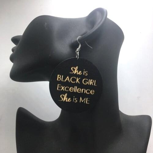 Black Girl Excellence Wooden Earrings