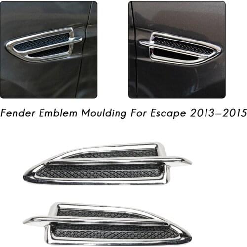 2Pcs Front Side Fender Vent Emblem Molding Trim Decoration Left + Right for Ford 13-15 Escape CJ5Z16228AA CJ5Z16228AB