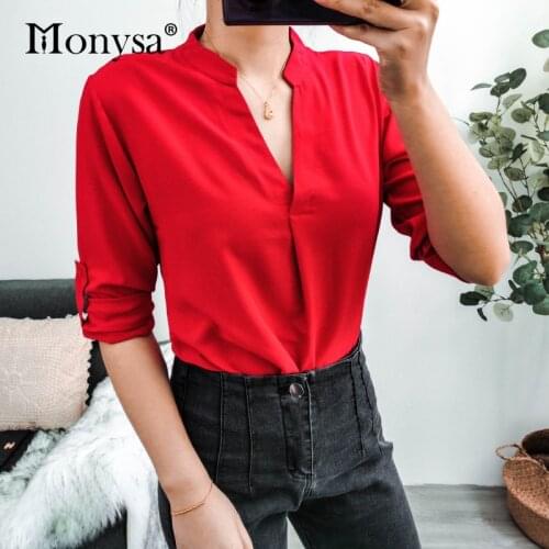Женские красные рубашки Monysa China At AliExpress