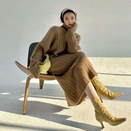 Модные вязаные платья Mrs win China At AliExpress