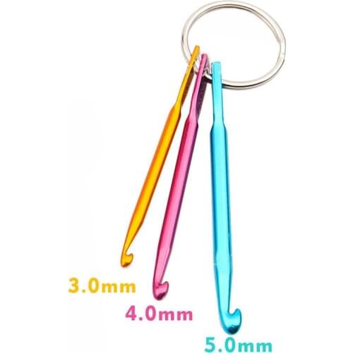 Random Color 3-5mm Aluminum Crochet Hook Set Portable Knitting Needles Yarn Weaving Handle Craft Home Supplies DIY Tool 1 Set