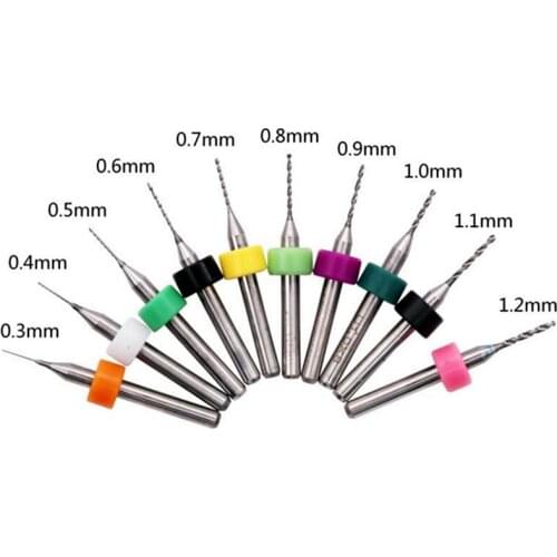 10pcs CNC bits PCB drill tool kit 0.1mm-2.0mm tungsten carbide metal Milling cutter