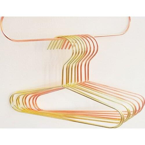 Nordic Style Metal Children Hanger Kids Pet Dog Clothes Baby Clothing Storage Hanger Rose Gold 50pcs