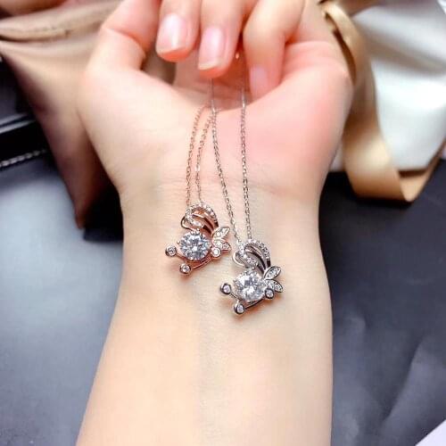 Lovely crab style pouring moissanite gemstone necklace for women jewelry real 925 sterling silver GRA certified gem party gift