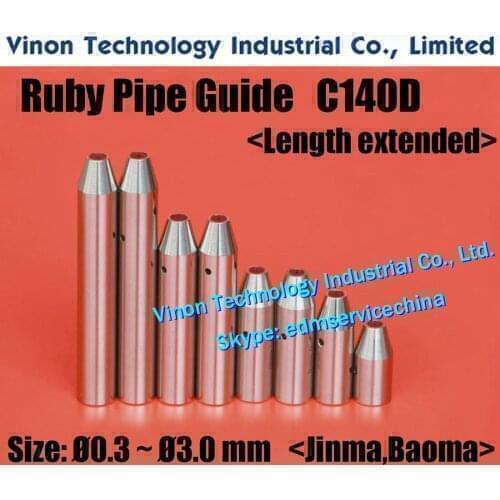 Ø2.6mm Ruby Pipe Guide C140D (Length Extended L=42mm) Tube Drill Guide for Jinma Baoma edm drilling machine, small hole edm