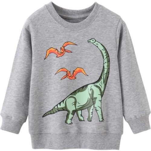 Jumping Meters New Autumn Winter Sweatshirts for Boys Girls Cotton Dinosaurs Print Fashion Sport Tops Baby Clothes