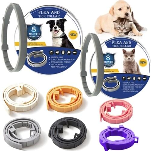 Adjustable Dog & Cat Collar Flea & Tick Prevention Pet Collar Pest Control Protect Rubber Flea Killer Collar Pet Cat Accessories