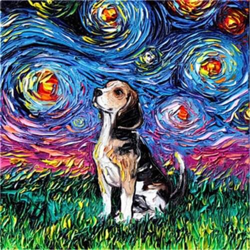 Animal Dog Printed 11CT Cross Stitch Embroidery Patterns DMC Threads Craft Handicraft Handiwork Painting Needle Design