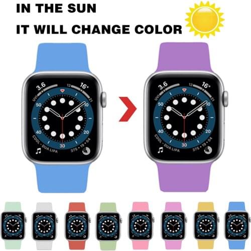 Change Color Silicone Strap for Apple Watch Band 44mm 40mm 38mm 42mm Sports Wrist Band Correa Bracelet for IWatch 6 SE 2 3 4 5