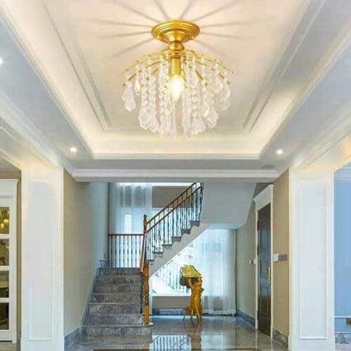 Modern simple crystal Ceiling Light Plafonnier E27 LED 220V ceiling lamp for living room bedroom restaurant hallway study hotel