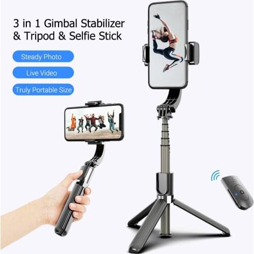 Phone Gimbal Stabilizer 3 in 1 Selfie Stick Tripod with Remote Shutter Phone Clamp for iPhone Samsung HUAWEI Smartphones