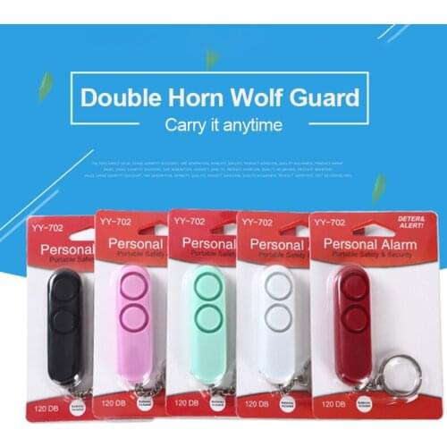 120dB Self Defense Device Dual Speakers Loud Alarm Alert Safety Personal Security Keychain Bag Pendant Outdoor Safety Tools