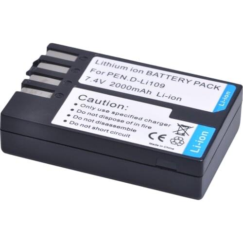 1pc 2000mAh D-Li109 D Li109 DLi109 Camera Battery for Pentax Kr K-30 K-50 K-500 K-2 K-S1,Kr K30 K50 K500 K2 KS1 battery