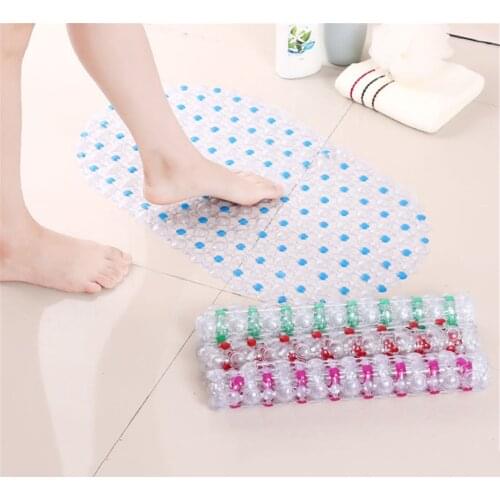 1pc Rectangle PVC Anti-skid Bath Mats Soft Shower Bathroom Massage Mat Suction Cup Non-slip Bathtub Carpet Large Size