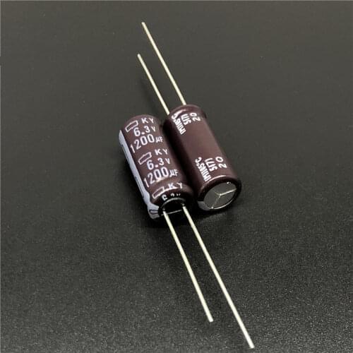 10Pcs/100Pcs 1200uF 6.3V NCC KY Series 8x20mm Low Impedance ESR Long Life 6.3V1200uF Aluminum Electrolytic Capacitor