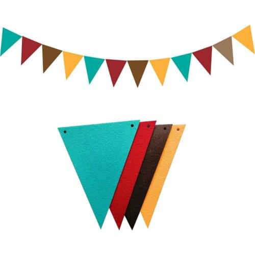 12Flags Tiffany Blue Brwon Felt Banner Garlands Birthday Bunting Pennant Wedding Bunting Balloon Party Decoration Supplies
