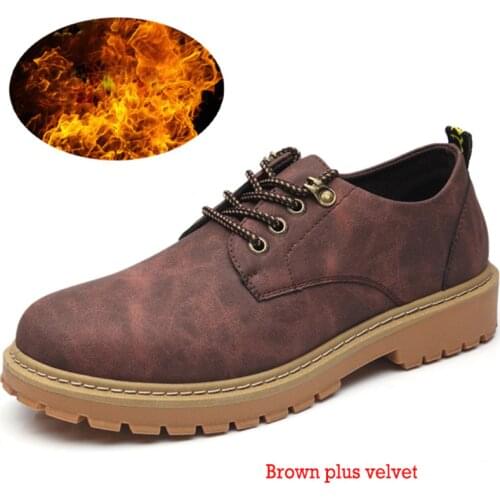 Autumn And Winter Mens Casual Shoes Mens Low-cut Military Boots Trend Fashion Tooling Big Shoes Retro Shoes Martin Boots