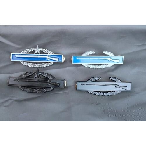 4PCS WW2 US USA MILITARY ARMY 1ST AND 2ND AWARD COMBAT INFANTRYMAN METAL BADGE PIN INSIGNIA Military BROOCHES