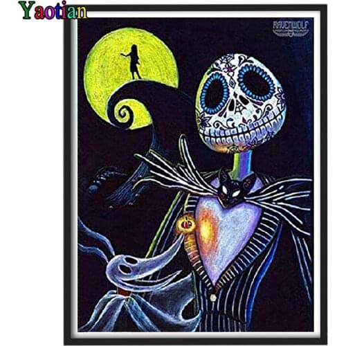 Yaotian DIY 5D Diamond Painting "Skeleton Jack " Full Diamond Embroidery Sale Mosaic Picture Of Rhinestones For Halloween Gift